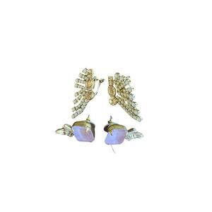 Elegant Gold and Purple Earrings
